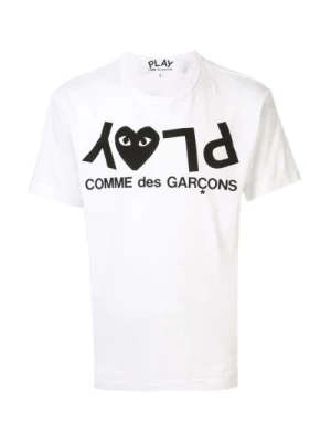 Białe T-shirty i Pola Okrągły Dekolt Comme des Garçons Play