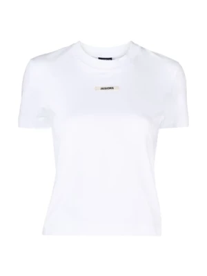 Białe T-shirty i Pola z Logo Patch Jacquemus