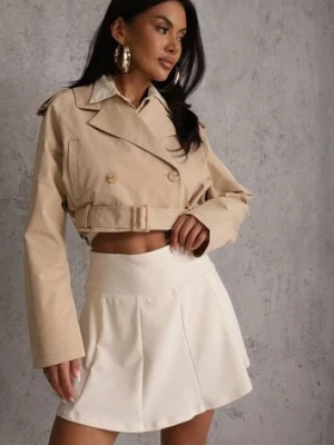 Białe Tenisowe Spódnico-Spodenki z Elastycznego Materiału Natennia romee's