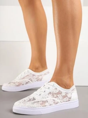 Białe Tenisówki z Koronkową Cholewką Orrelise rarlon