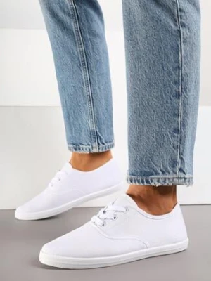 Białe Tenisówki z Krótkim Sznurowaniem Madilinne