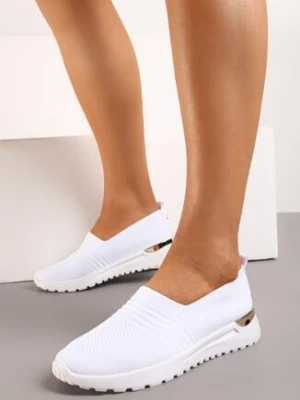 Białe Tenisówki z Ozdobną Wstawką na Podeszwie i Elastyczną Wkładką Ixtella