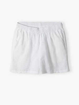 Białe tkaninowe szorty dziewczęce z ażurowym wzorem - Max&Mia Max & Mia by 5.10.15.
