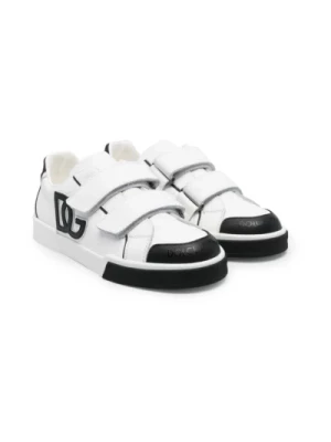 Białe trampki dla dzieci z logo DG Dolce & Gabbana