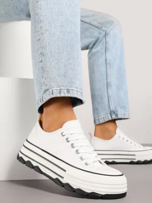 Białe Trampki na Grubej Podeszwie pod Kostkę Adsoria via giulia