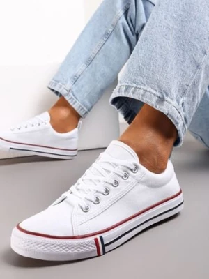 Białe Trampki przed Kostkę Sznurowane Islatia