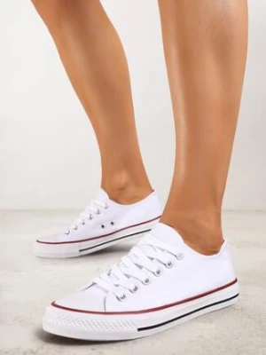 Białe Trampki w Klasycznym Stylu z Niską Cholewką Tyrell vices
