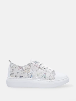 BIAŁE TRAMPKI Z KOLOROWYM NADRUKIEM 739 WHITE FLORAL Venezia