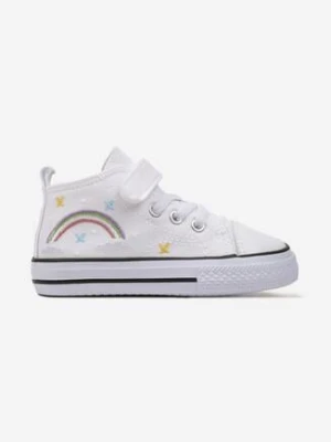 Białe Trampki Zapinane na Rzep z Wyszywaną Aplikacją Cloudea