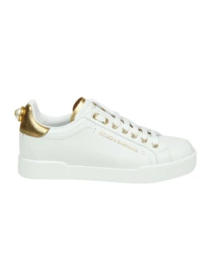 Białe Złote Portofino Sneakers Kobiety Dolce & Gabbana