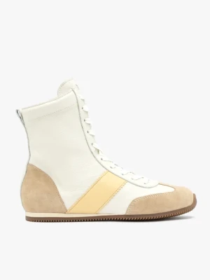 Biało-beżowe buty sportowe za kostkę Ryłko