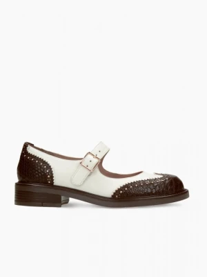 Biało beżowe półbuty damskie 7mil