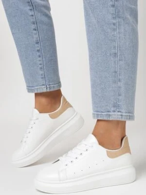 Biało-Beżowe Sneakersy na Grubej Podeszwie Hypnotic vices