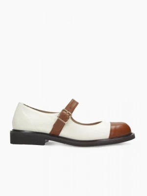 Biało brązowe półbuty damskie 7mil