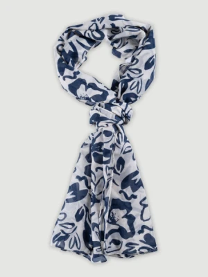 Biało-czarna apaszka z kwiatowym nadrukiem Greenpoint