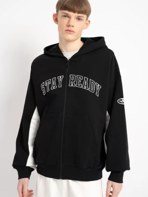 Biało-czarna bluza z kapturem w stylu COLLEGE Reporter