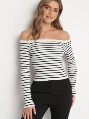 Biało-Czarna Bluzka Hiszpanka w Paski Mardana giorgia