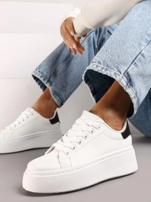 Biało-Czarne Casualowe Sneakersy na Grubej Podeszwie Tiadonia vices