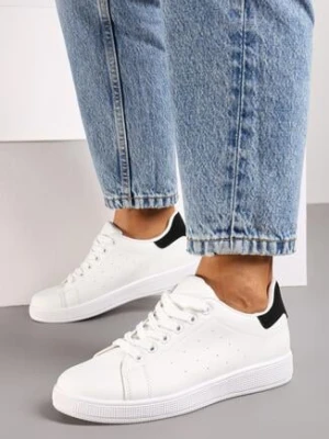 Zdjęcie produktu Biało-Czarne Płaskie Klasyczne Sneakersy Zeniefra