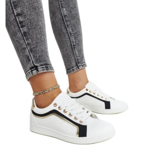 Biało-czarne sneakersy na platformie Amala białe Inna marka