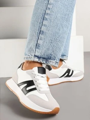 Biało-Czarne Sneakersy Ozdobione Geometrycznym Motywem Dalvisa