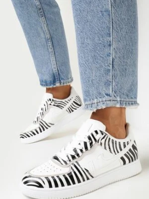 Zdjęcie produktu Biało-Czarne Sneakersy przed Kostkę Edoardo