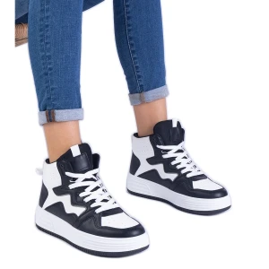 Biało-czarne sneakersy sportowe damskie Inna marka