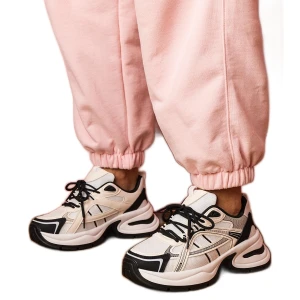 Biało-czarne sneakersy sportowe na masywnej podeszwie białe Inna marka
