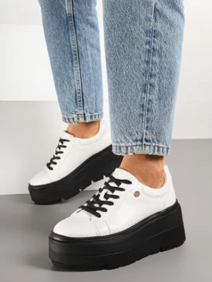 Biało-Czarne Sneakersy Vices na Platformie Miriri