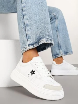 Biało-Czarne Sneakersy Vices na Platformie z Gwiazdką Fenarra
