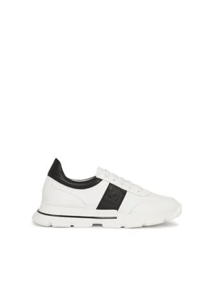 Biało-czarne sneakersy z licowej skóry Kazar