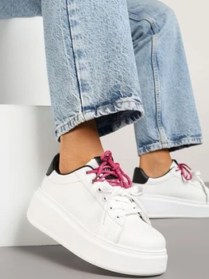 Biało-Czarne Sneakersy z Podwójnym Sznurowaniem Zdivoria renda