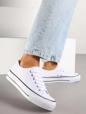 Biało-Czarne Trampki Vices na Grubszej Podeszwie pod Kostkę Tilomea