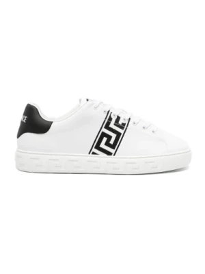 Biało-Czarny Sneaker Z Skóry Cielęcej Versace