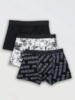 Biało-czarny zestaw bokserek z nadrukami 3-PAK Reporter