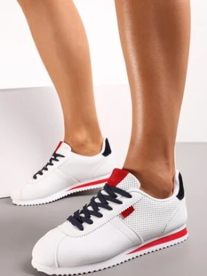 Biało-Czerwone Sneakersy Sznurowane Atheleta
