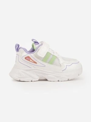 Biało-Fioletowe Buty Sportowe Sneakersy Chunky na Platformie Iasesis clibee