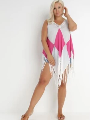Biało-Fuksjowa Tunika Nyssaia r&f fashion