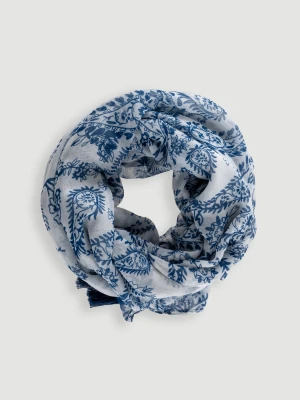 Biało-niebieska apaszka z printem Top Secret