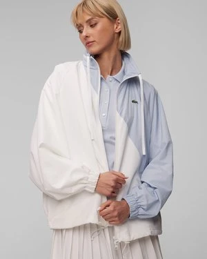 Biało-niebieska bluza z kapturem damski Lacoste BF6949
