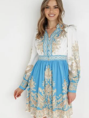 Biało-Niebieska Sukienka Phiniope elsa.m by may