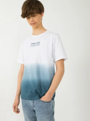 Biało-niebieski t-shirt ombre Reporter Young