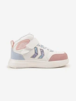 Biało-Niebieskie Buty Sportowe Sneakersy ze Skórzaną Wkładką i Perforacją Seadrie bessky