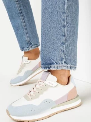 Biało-Niebieskie Sneakersy na Piankowej Podeszwie Dejana