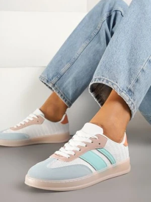 Biało-Niebieskie Sneakersy Tenisówki Ozdobione Paskami Amodira c'm paris