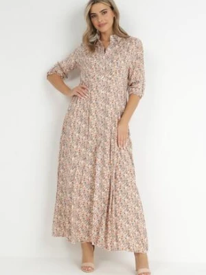 Biało-Pomarańczowa Sukienka Hekitrite rosa