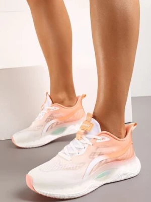 Biało-Pomarańczowe Buty Sportowe Sneakersy ze Sznurowaniami na Podeszwie Typu Air Przed Kostkę Jotesa