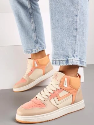 Biało-Pomarańczowe Sneakersy Alcothee