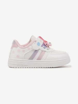 Biało-Różowe Buty Sportowe Sneakersy na Rzep Calvesin