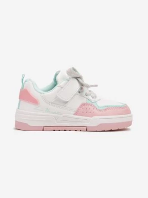 Biało-Różowe Buty Sportowe Sneakersy z Zapięciem na Rzep Raivena